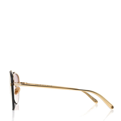 Louis Vuitton Metal Monogram LV Pilot Light Sunglasses Z1913U Gold Gradiant Brown 3 of 8