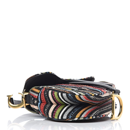 Christian Dior Canvas Embroidered Mini Saddle Bag Multicolor 4 of 13