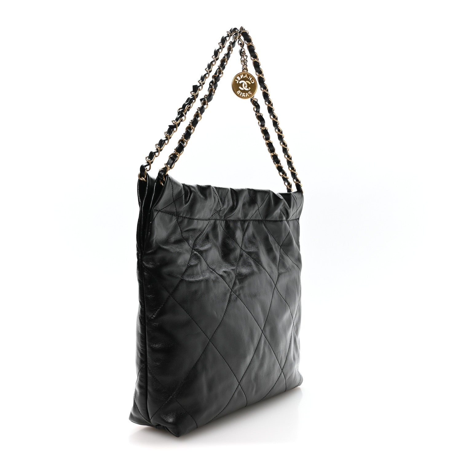 Chanel Shiny Calfskin Quilted Small Chanel 22 Black 4 of 11