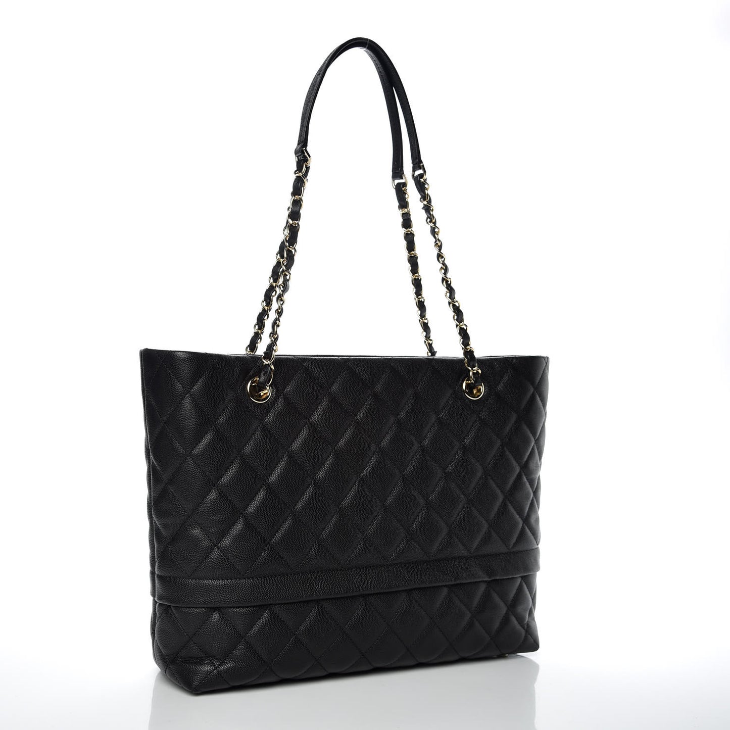 Caviar Quilted Rolled Up Tote Black