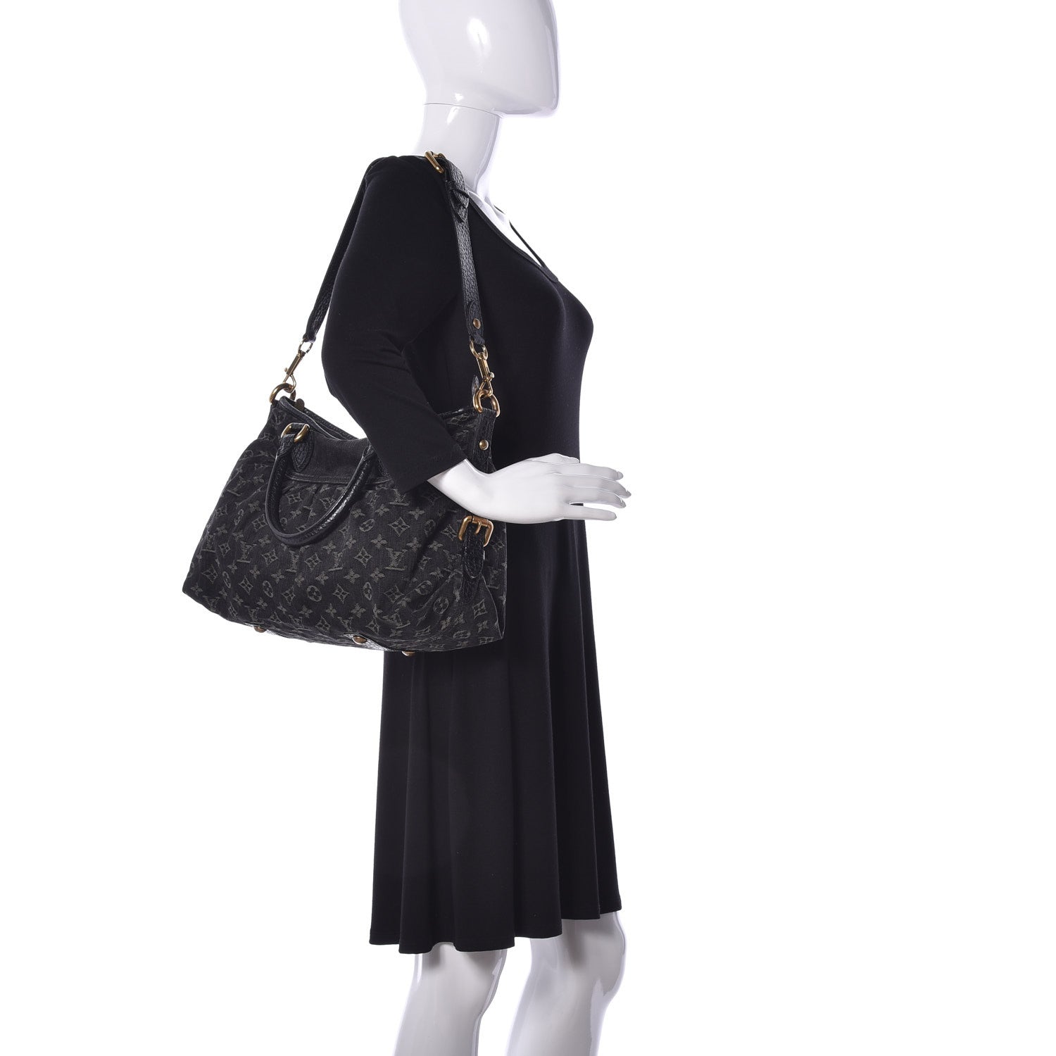 Louis Vuitton Denim Neo Cabby MM Black 2 of 9