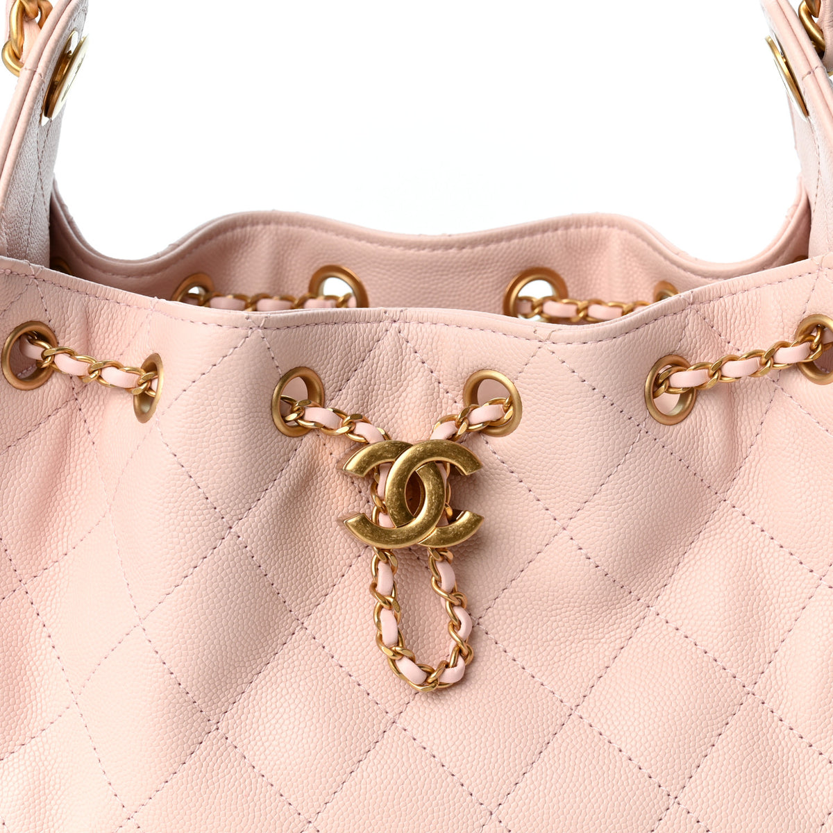 Caviar Quilted Mini Chanel 25 Handbag Light Pink