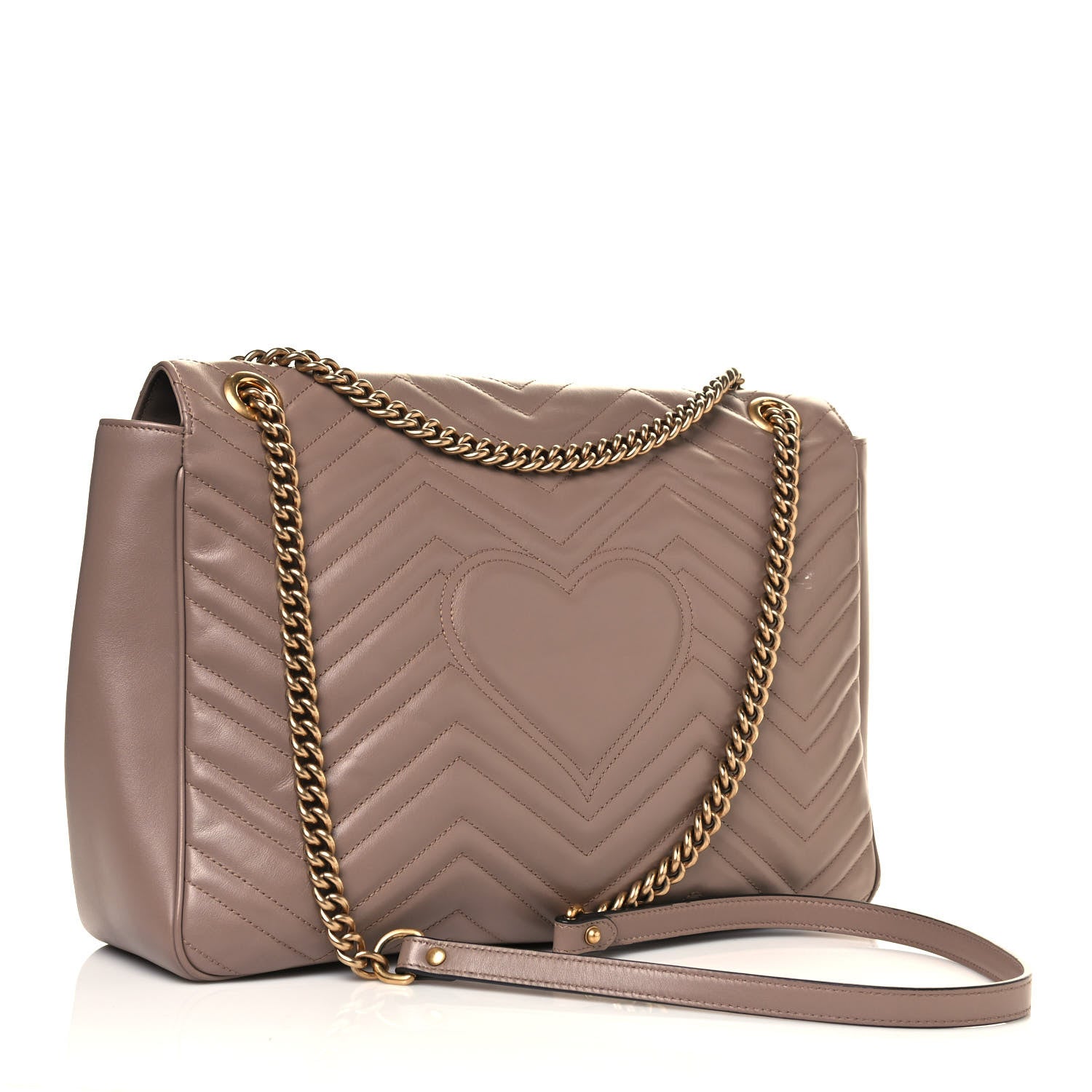 Gucci Calfskin Matelasse Large GG Marmont Shoulder Bag Porcelain Rose 3 of 19