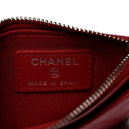 Chanel Caviar Quilted CC Zip Card Holder Red 6 of 7