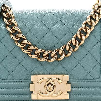 Chanel Caviar Quilted Small Boy Flap Light Blue 8 of 10