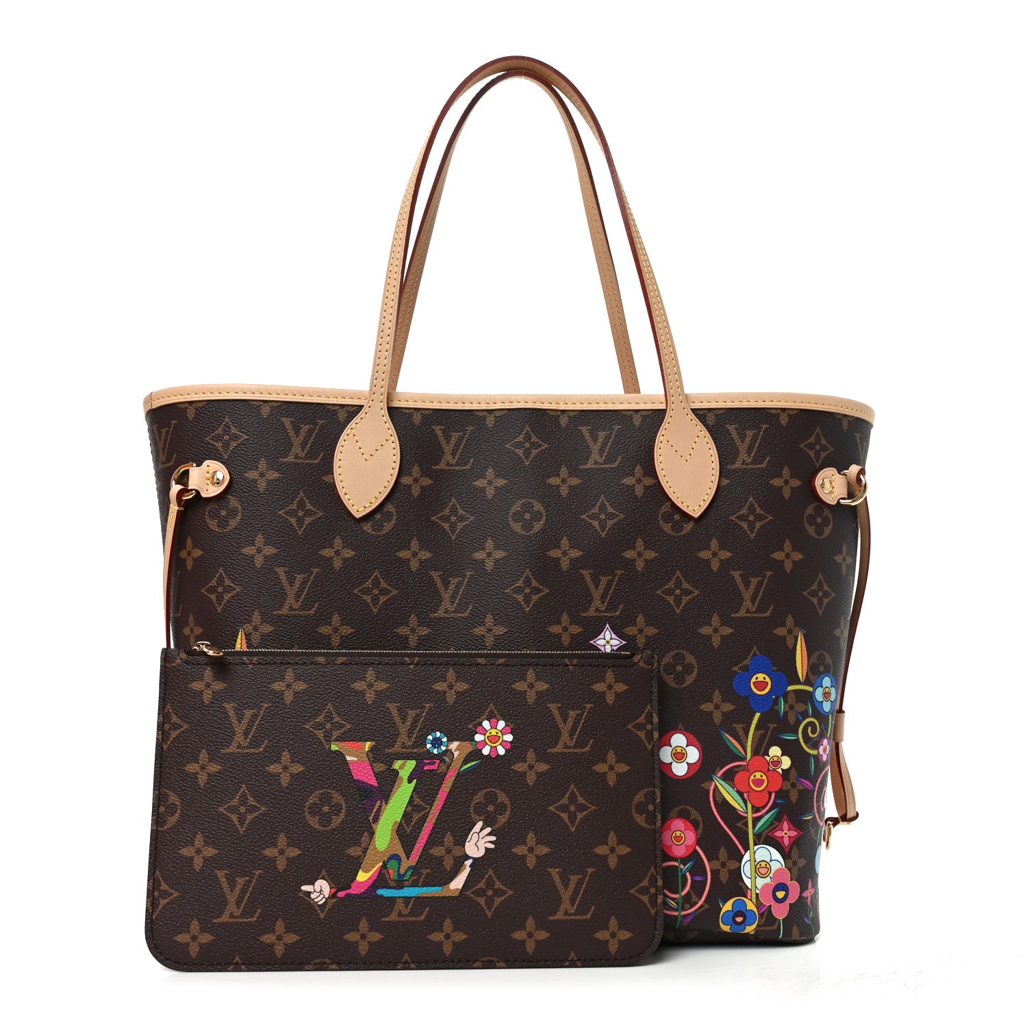 Louis Vuitton LV X TM Monogram Flowers Neverfull MM 3 of 11