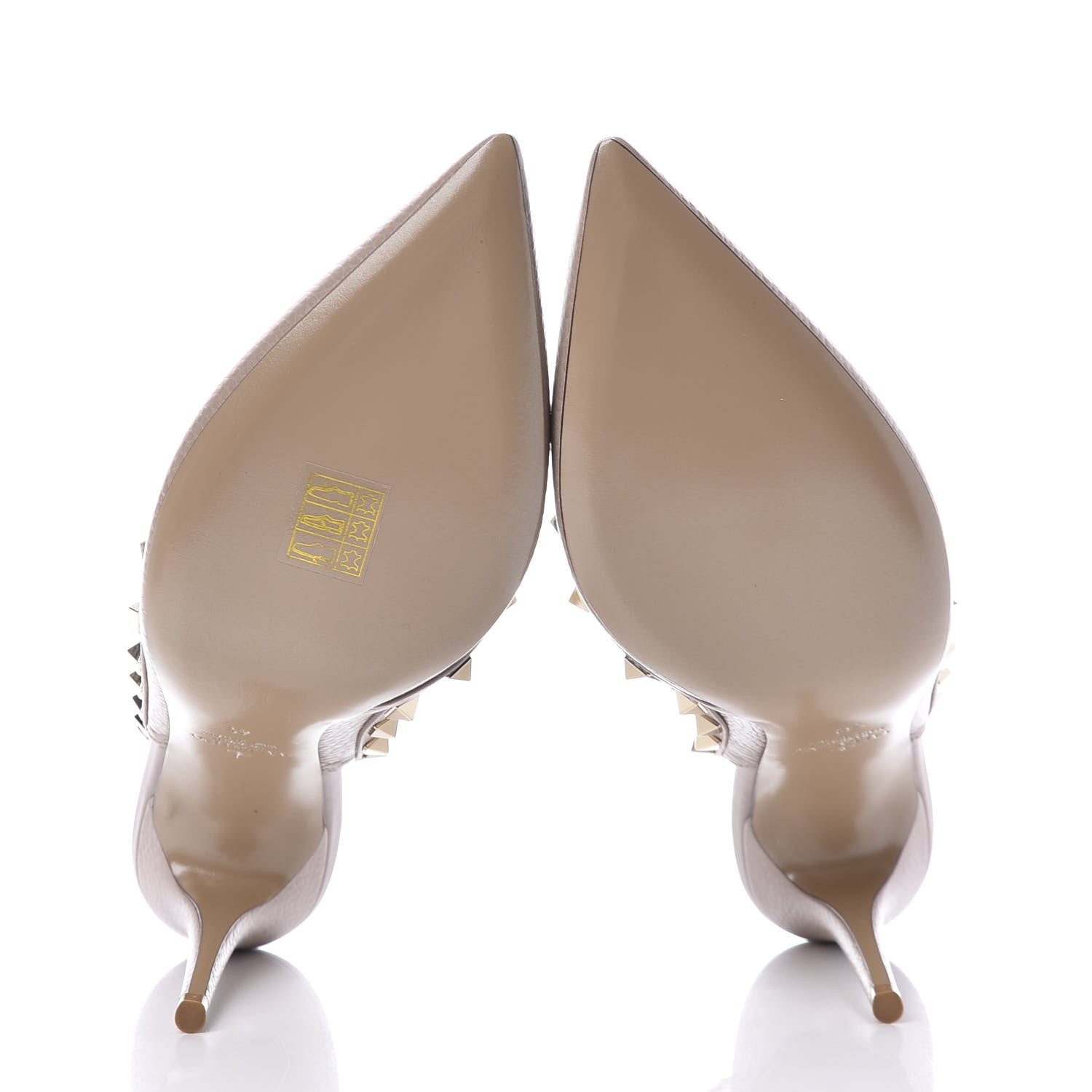 Valentino Garavani Pebbled Calfskin Rockstud Ankle Strap Pumps 41 Poudre 5 of 9
