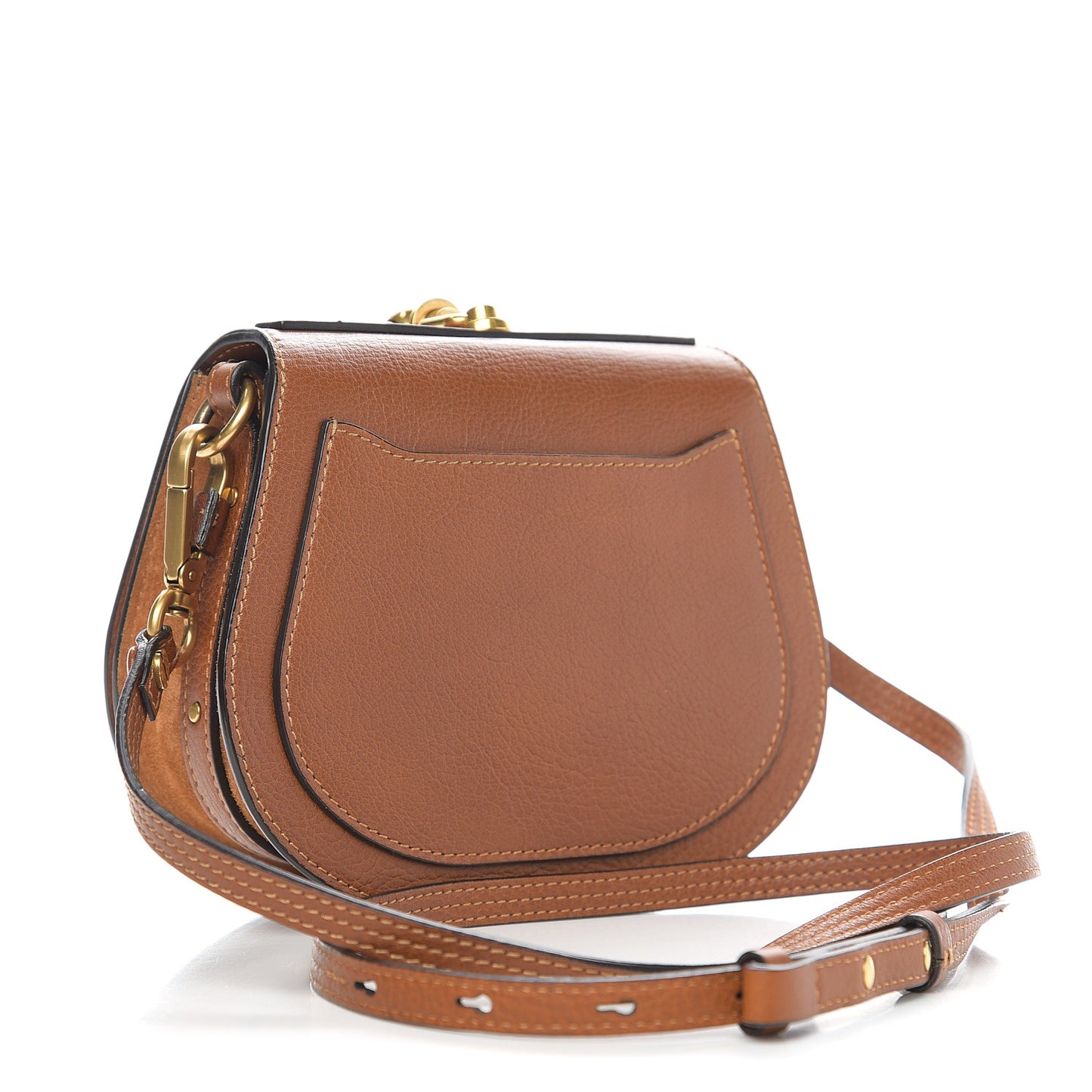 Calfskin Suede Small Nile Bracelet Bag Caramel