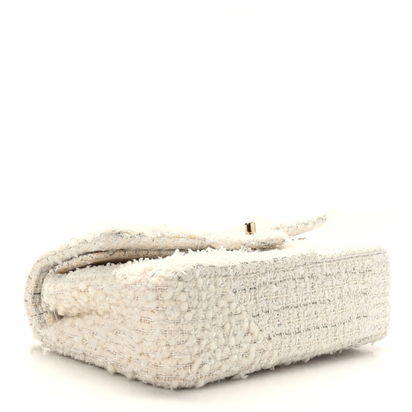 Tweed Patchwork Medium Double Flap White