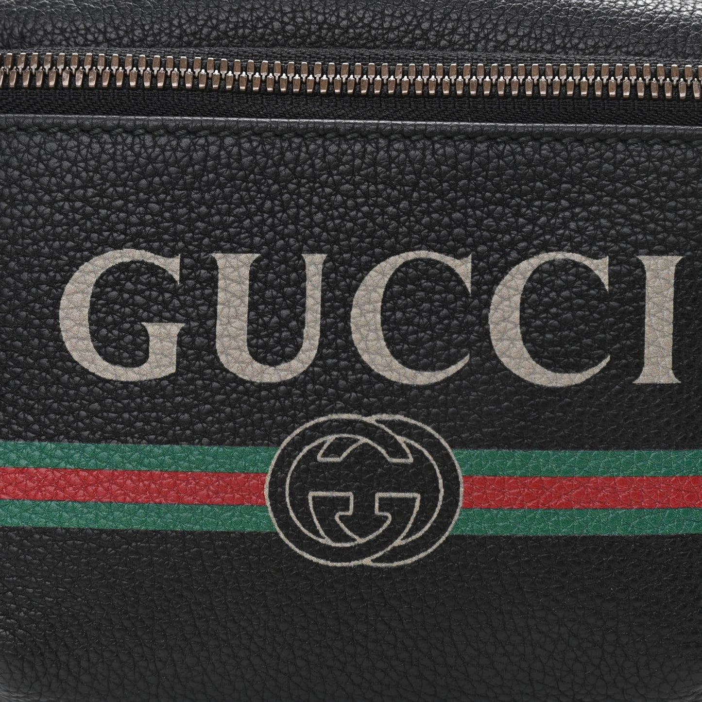 Grained Calfskin Small Logo Belt Bag Black
