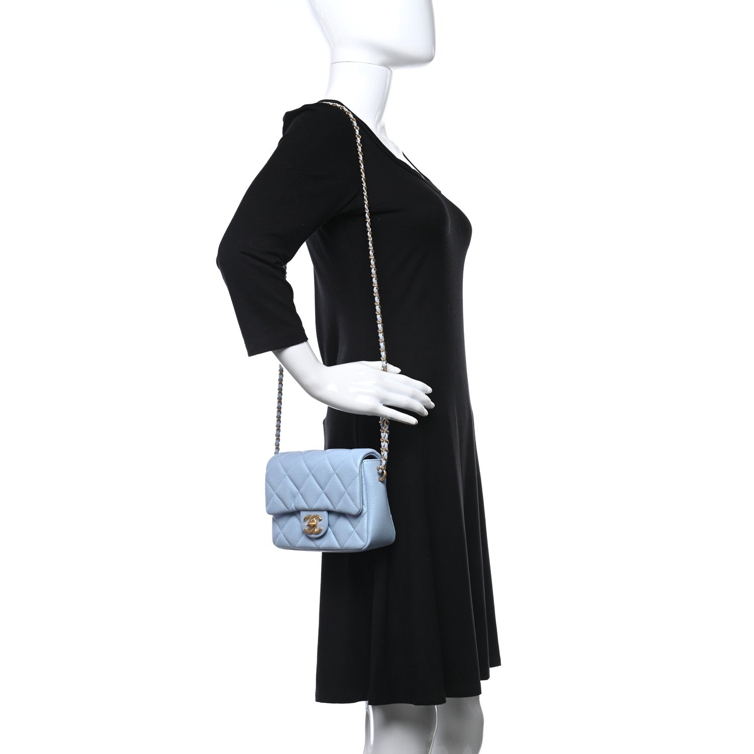 Chanel Iridescent Caviar Quilted Mini My Perfect Flap Light Blue 2 of 11