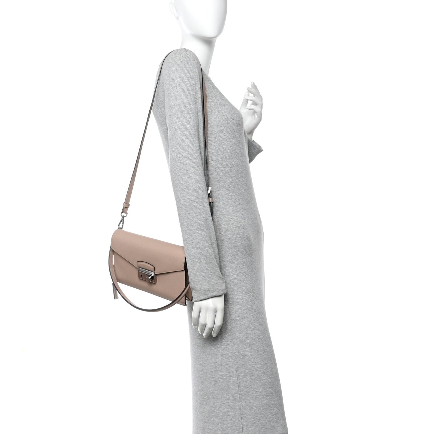 Saffiano Lux Sound Shoulder Bag Cipria