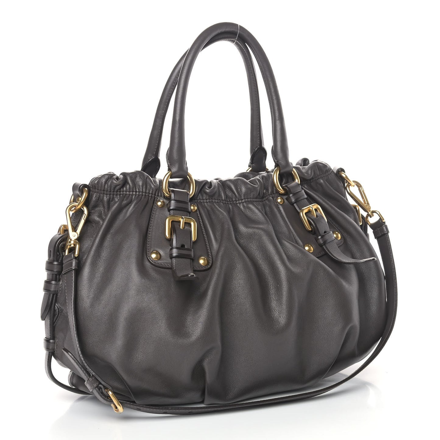 Soft Calf Shoulder Bag Cenere
