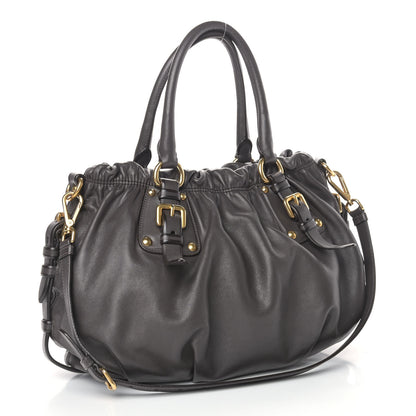 Prada Soft Calf Shoulder Bag Cenere 2 of 11