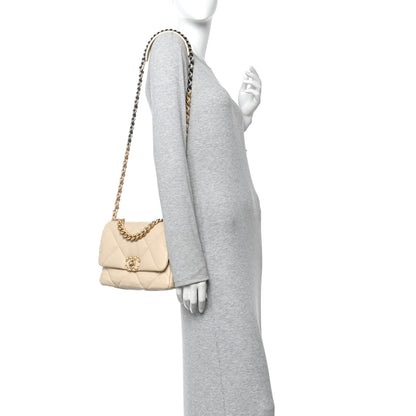 Chanel Lambskin Quilted Medium Chanel 19 Flap Beige 2 of 14
