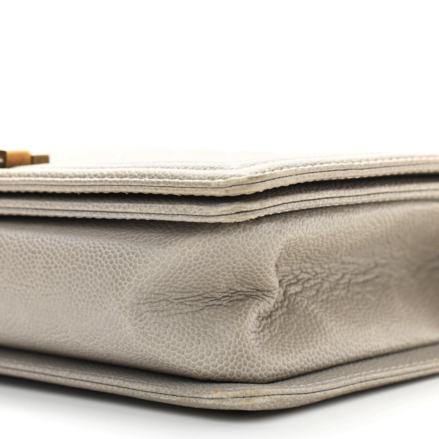 Caviar Quilted New Medium Boy Flap Grey