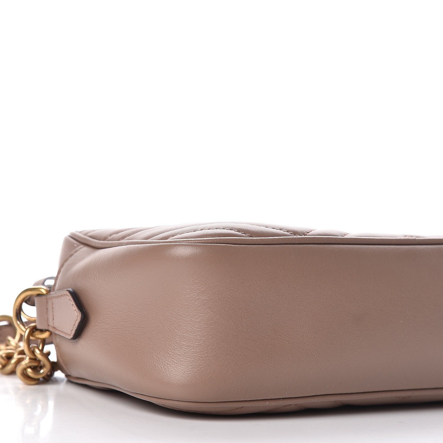 Gucci Calfskin Matelasse Small GG Marmont Chain Shoulder Bag Porcelain Rose 10 of 11