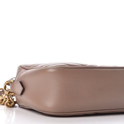 Gucci Calfskin Matelasse Small GG Marmont Chain Shoulder Bag Porcelain Rose 10 of 11