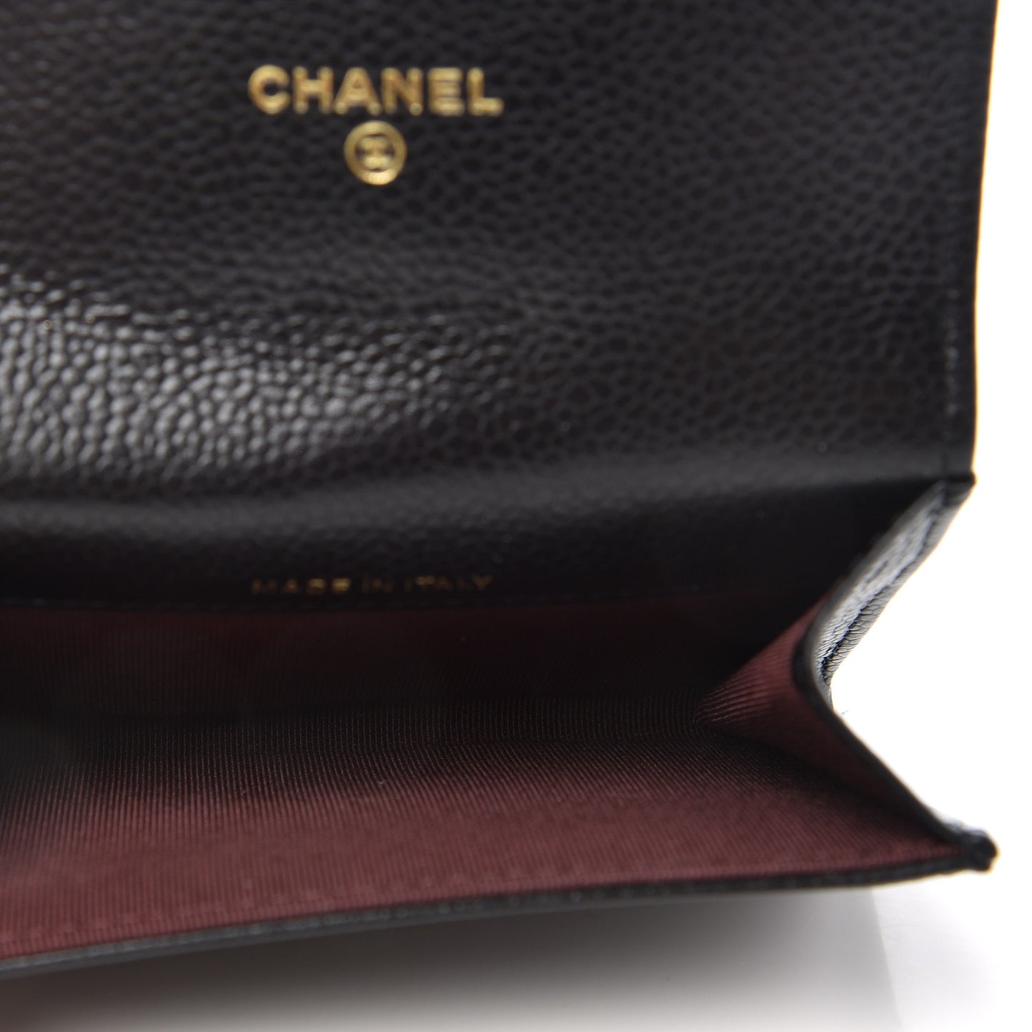 Caviar Quilted Flap Card Holder Wallet Black