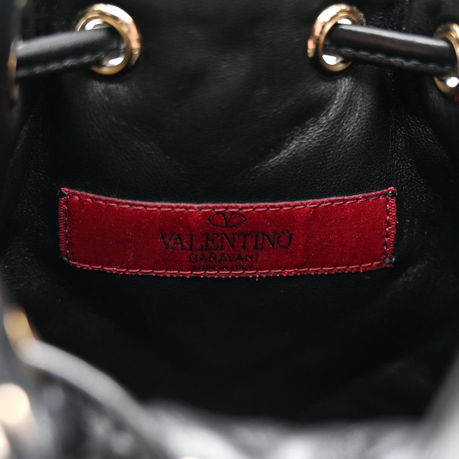 Valentino Garavani Nappa Mini Rockstud Spike Bucket Bag Black 6 of 9