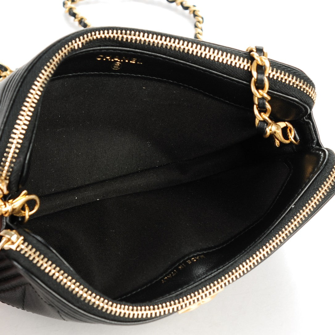 Chanel Lambskin Quilted Small Boy Clutch With Chain Black 5 of 9