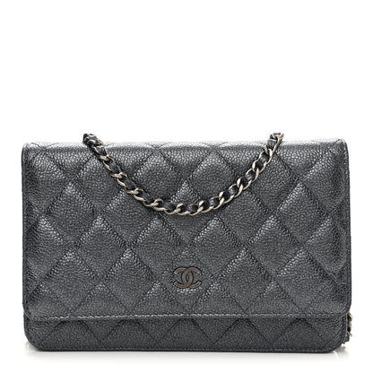 Chanel Iridescent Caviar Quilted Wallet On Chain WOC Black 1 of 11