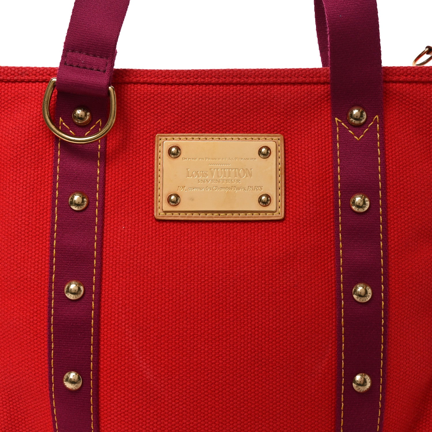 Louis Vuitton Toile Antigua Cabas MM Red Pink 8 of 11