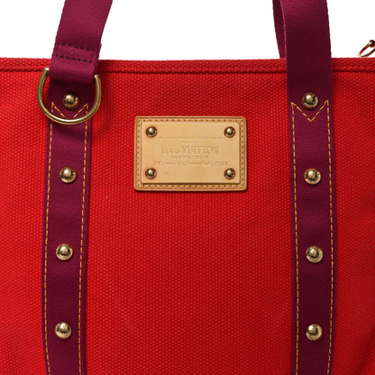 Louis Vuitton Toile Antigua Cabas MM Red Pink 8 of 11