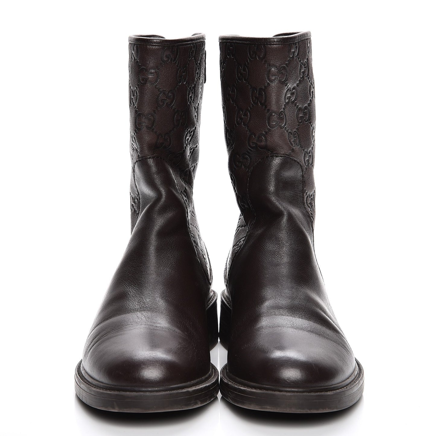 Guccissima Short Zip Boots 38 Dark Brown
