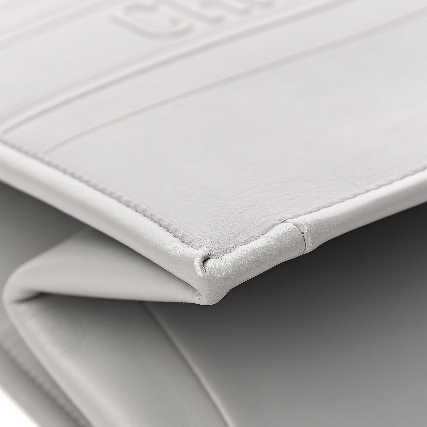 Calfskin Embossed Medium Book Tote Grey Stone