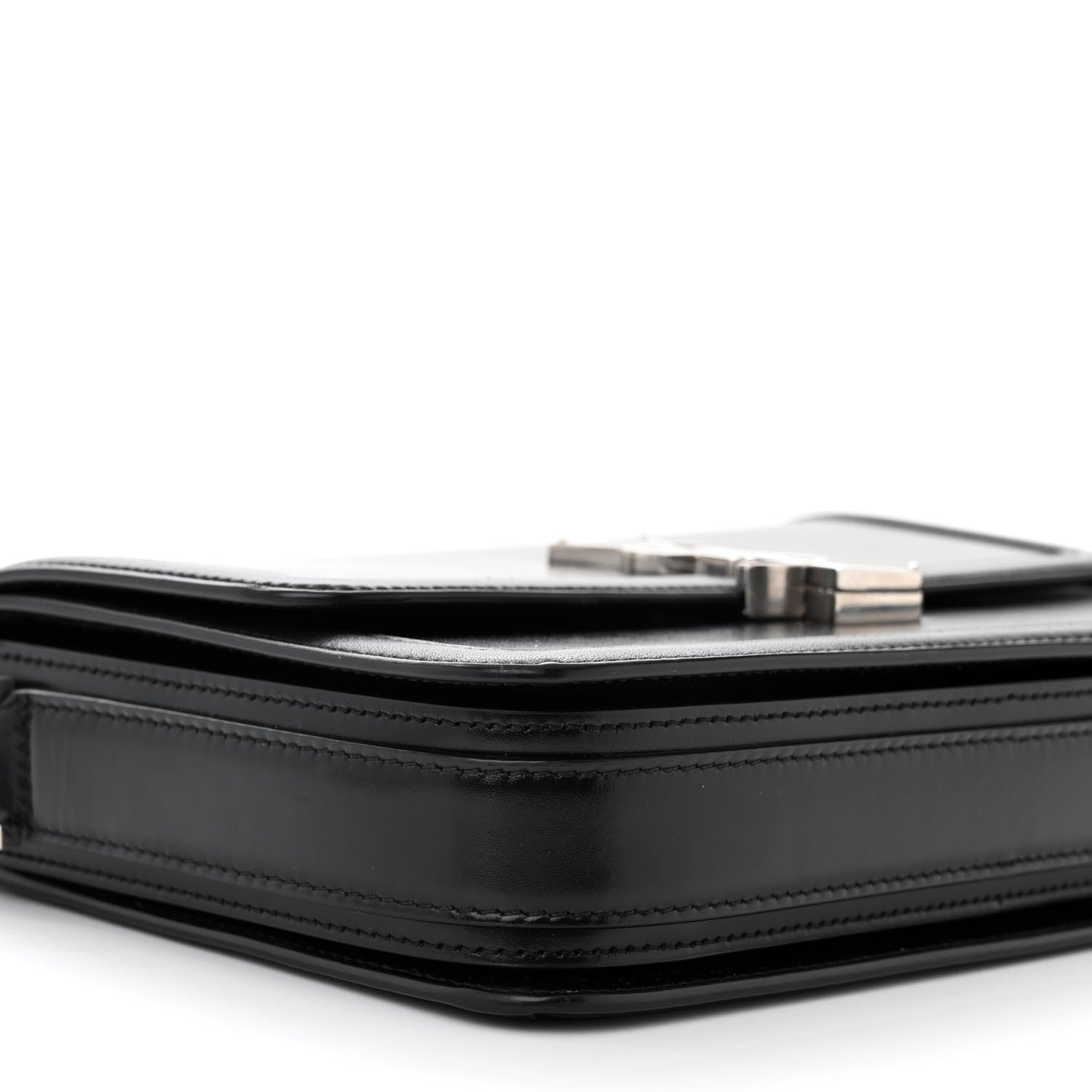 Saint Laurent Box Calfskin Monogram Medium Solferino Satchel Black 9 of 11