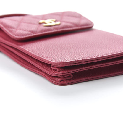 Chanel Caviar Quilted CC Phone Holder With Chain Pink 6 of 10