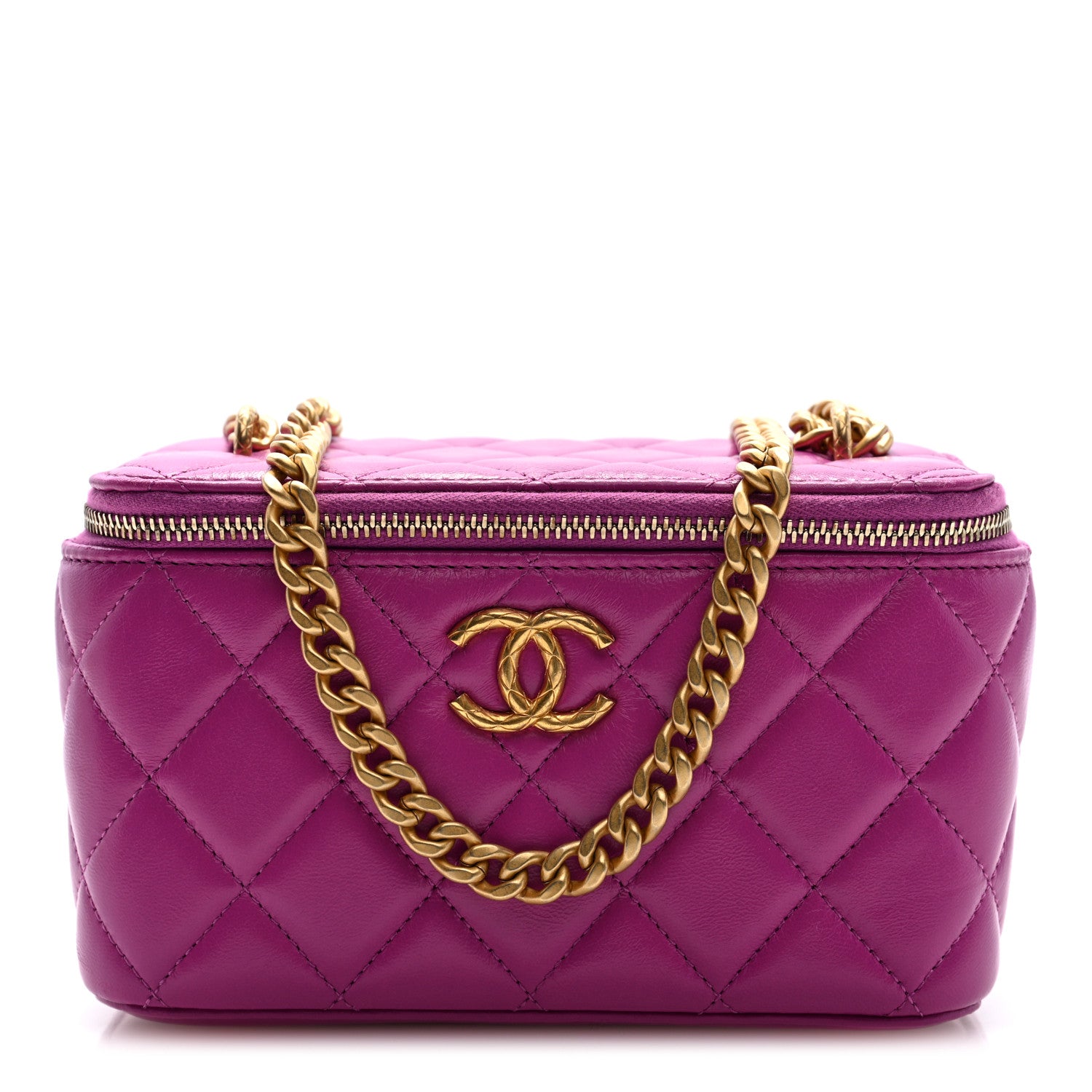 Chanel Lambskin Quilted Small Pillow Crush Vanity Case With Chain Purple 1 of 10