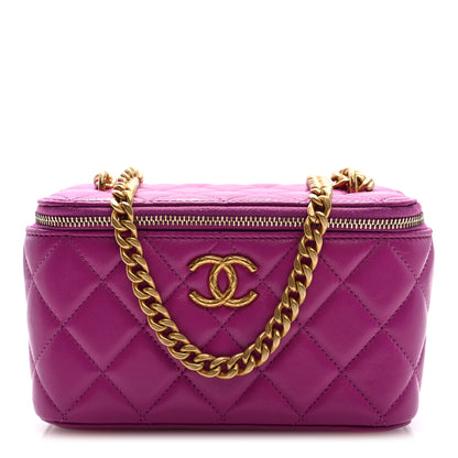 Chanel Lambskin Quilted Small Pillow Crush Vanity Case With Chain Purple 1 of 10