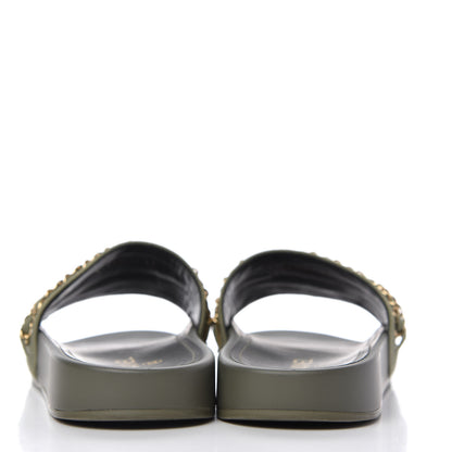 Chanel Canvas Chain Flat Sandals 41 Khaki 6 of 10