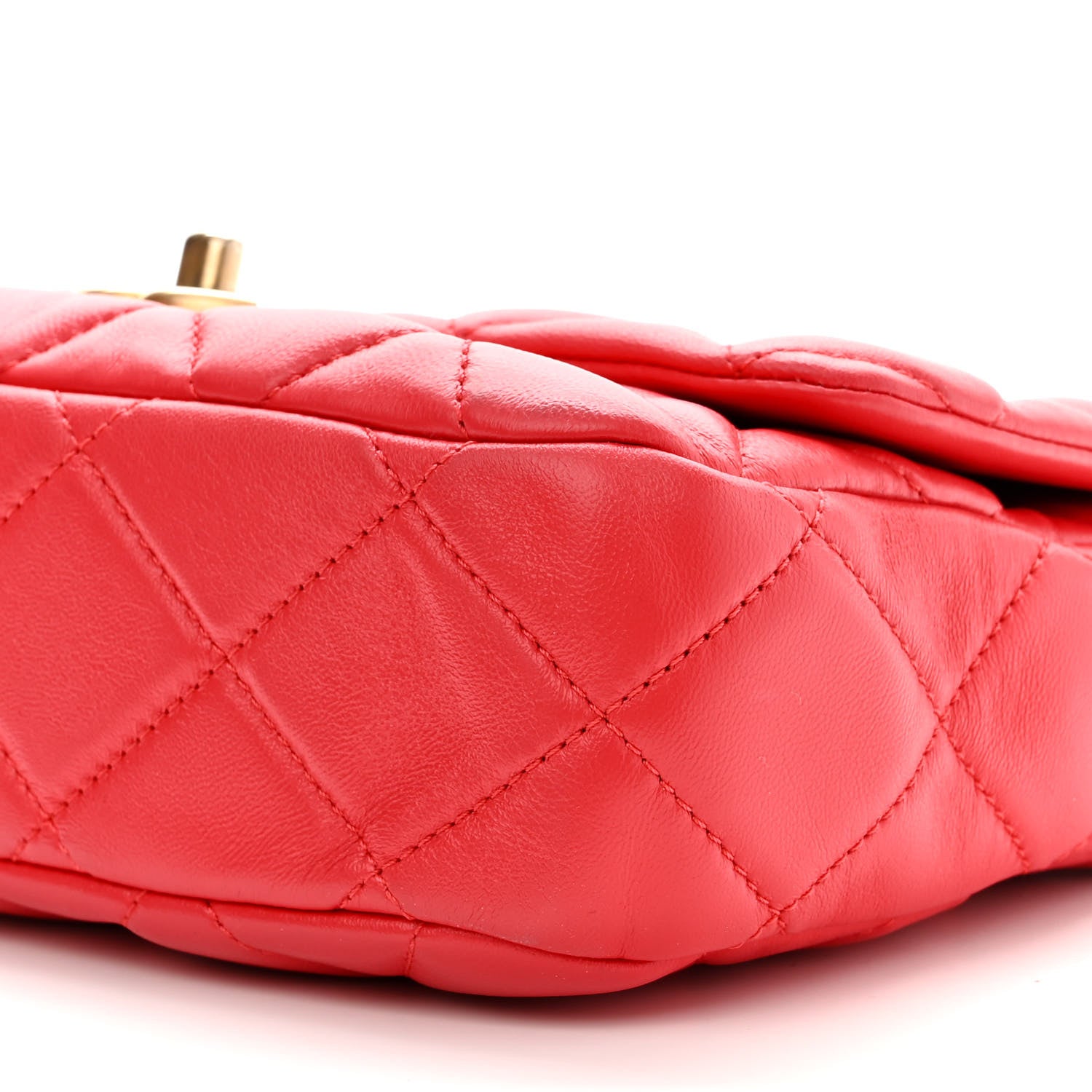 Chanel Lambskin Quilted Small Lacquered Chain Flap Red 10 of 10