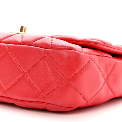 Chanel Lambskin Quilted Small Lacquered Chain Flap Red 10 of 10