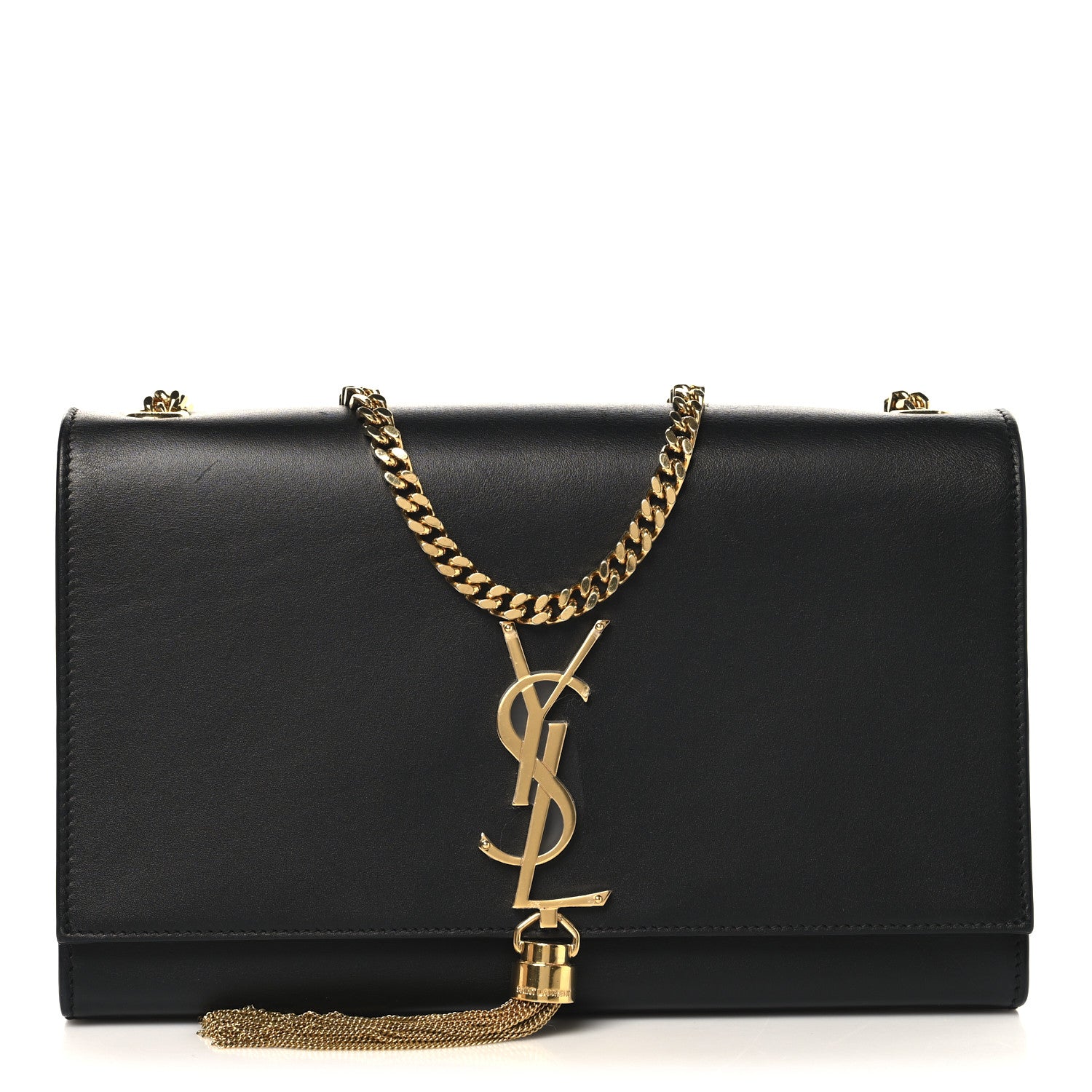 Saint Laurent Smooth Calfskin Medium Classic Monogram Kate Tassel Satchel Black 1 of 9