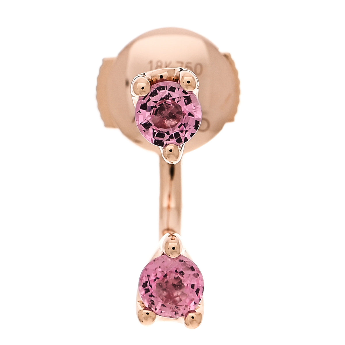 18K Rose Gold Pink Sapphire Orbit Earring