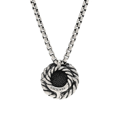 David Yurman Sterling Silver Black Diamond 8mm Petite Chatelaine Pendant Necklace 3 of 3