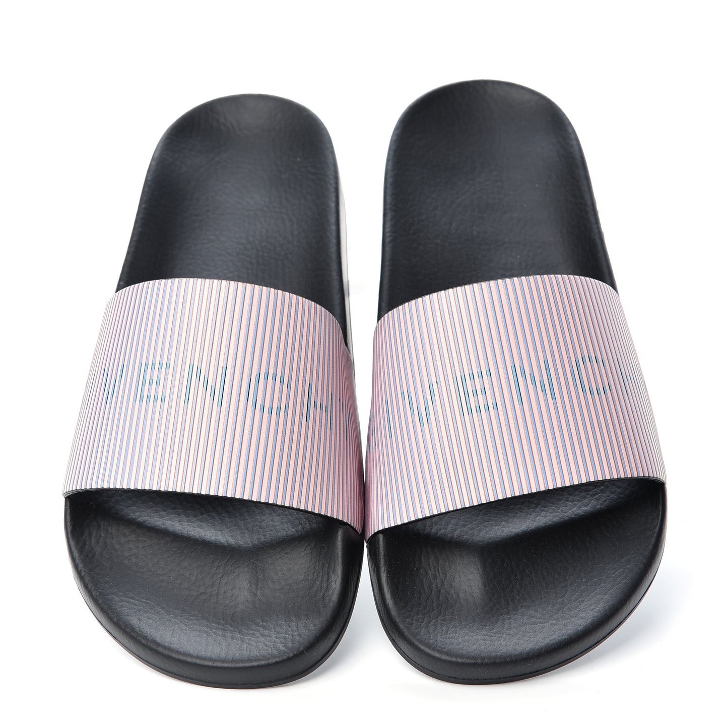 Metallic Calfskin Logo Womens Pool Slide Sandals 37 Light Pink