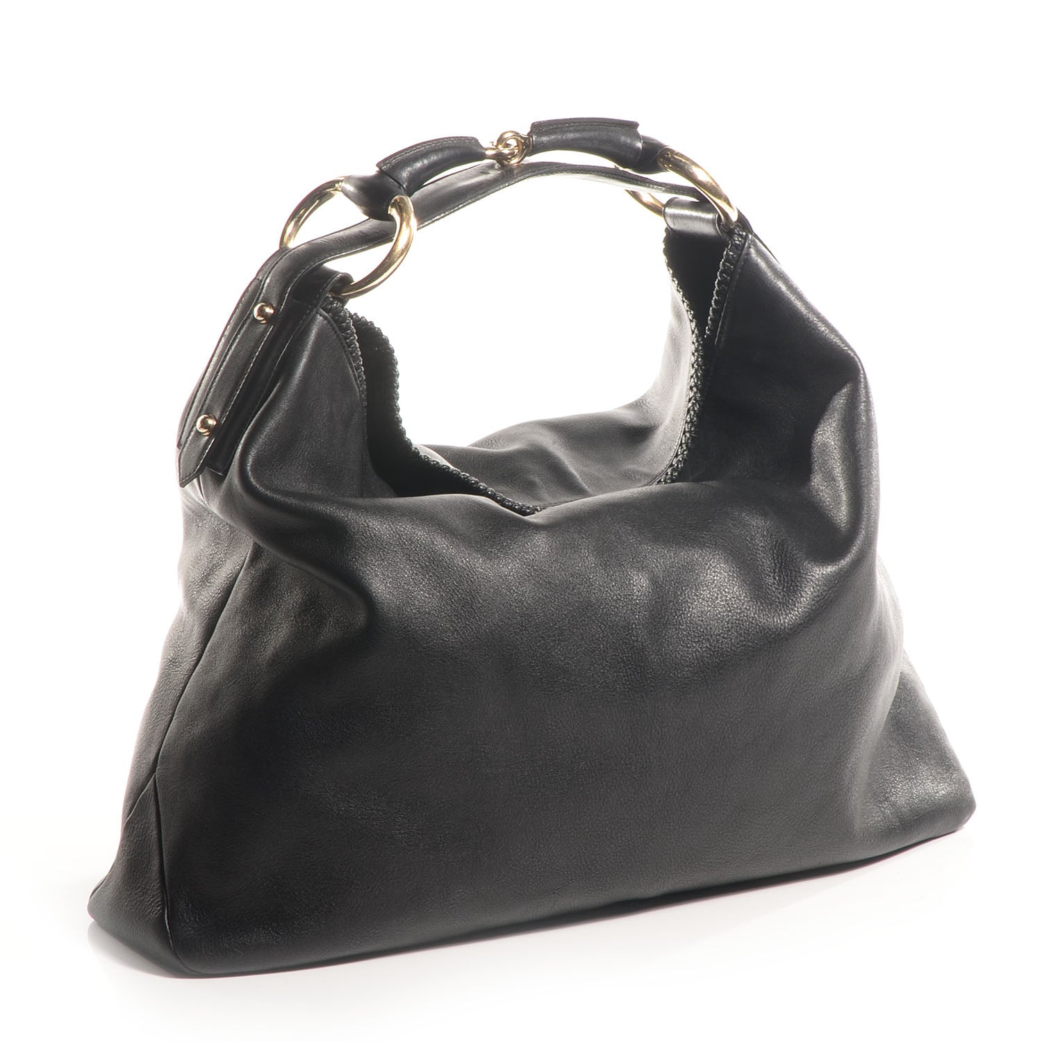 Gucci Leather Large Horsebit Chain Hobo Black 3 of 7