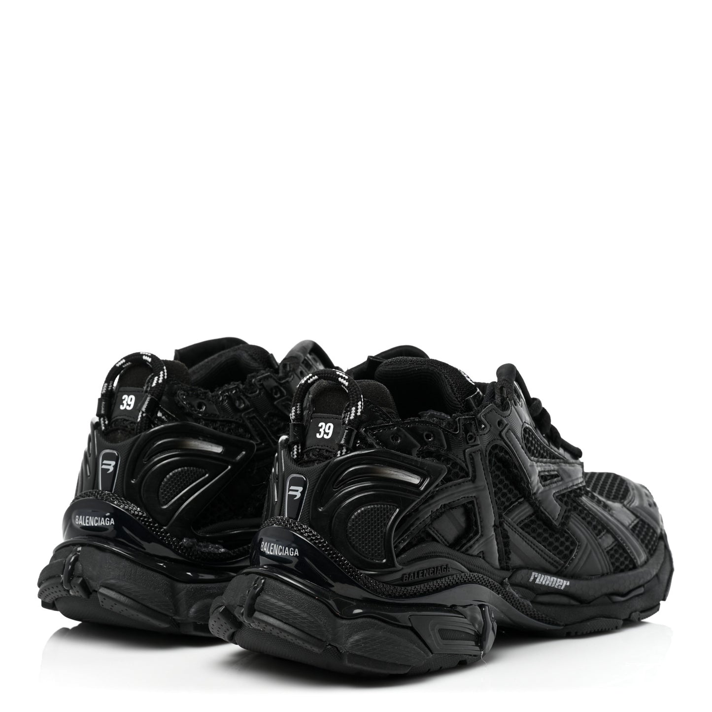 Mesh Rubber Monocolor Womens Runner Sneakers 39 Black