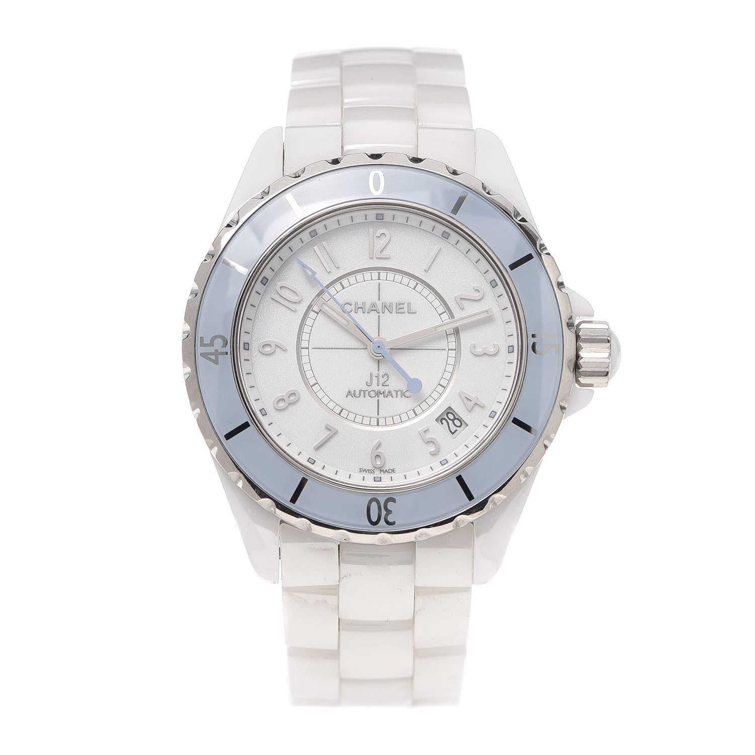 Chanel Stainless Steel Ceramic 38mm J12 Automatic Watch Soft Blue 1 of 6