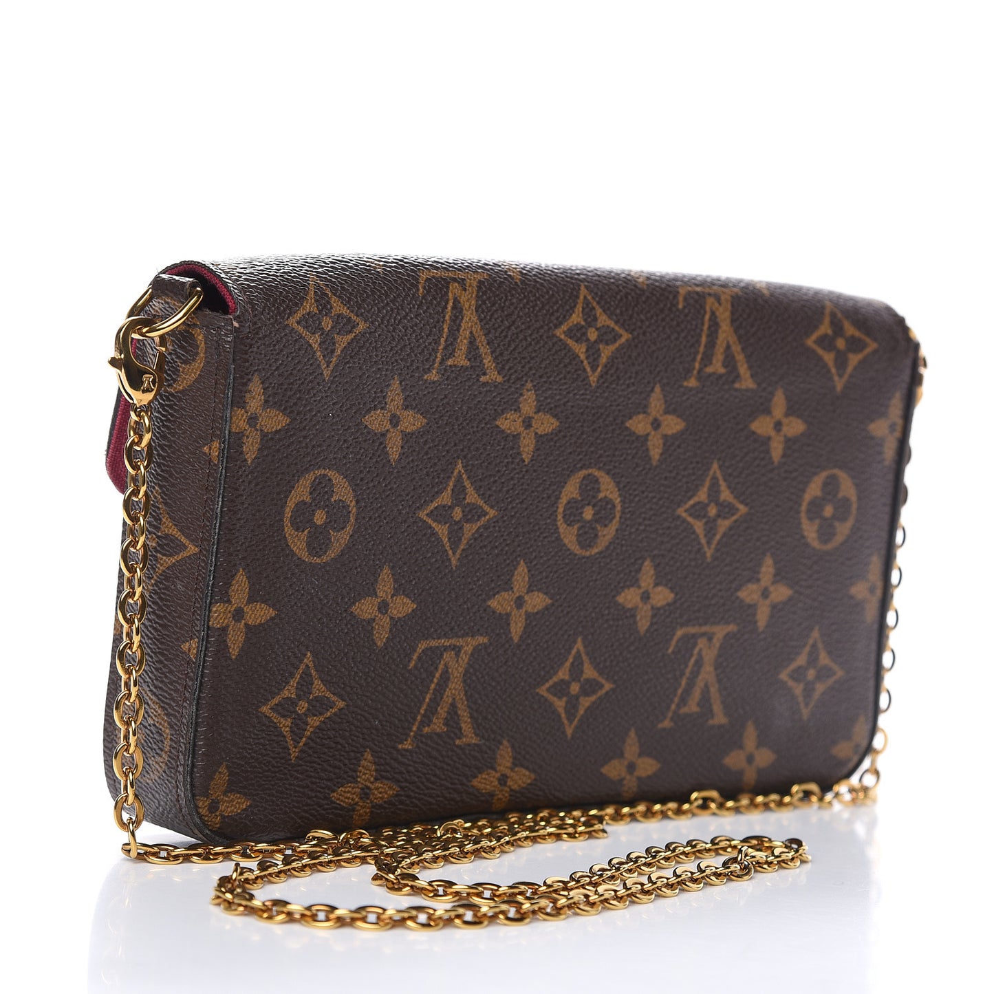 Monogram Pochette Felicie Chain Wallet Fuchsia