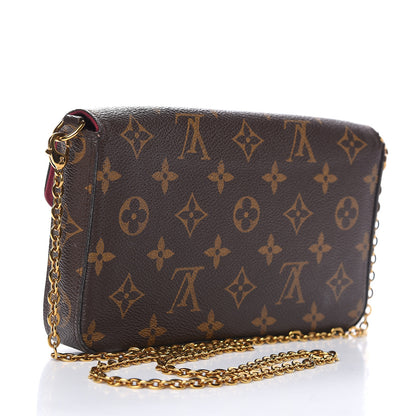 Louis Vuitton Monogram Pochette Felicie Chain Wallet Fuchsia 3 of 15