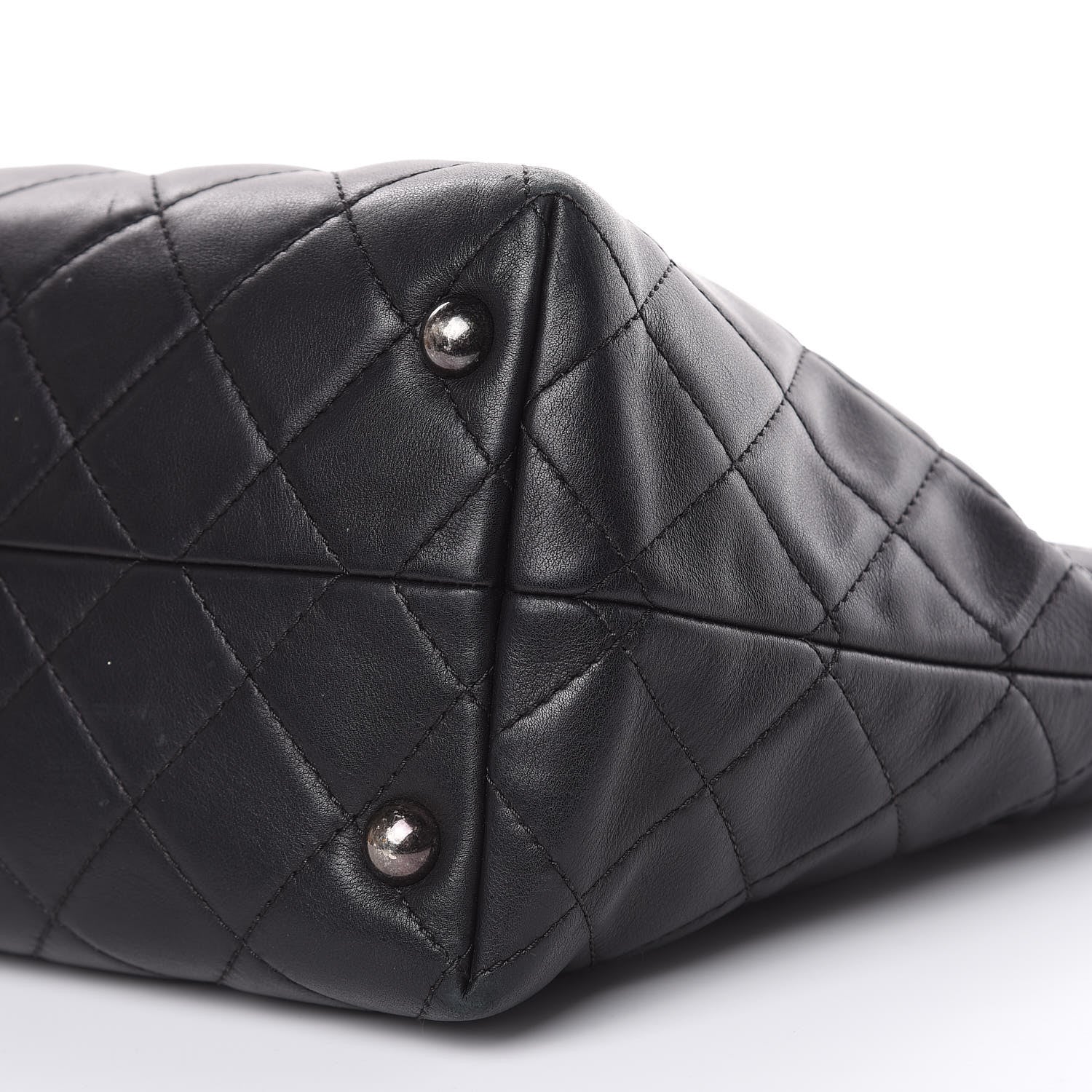 Chanel Calfskin Quilted Small Shopping In Chains Tote Black 9 of 15
