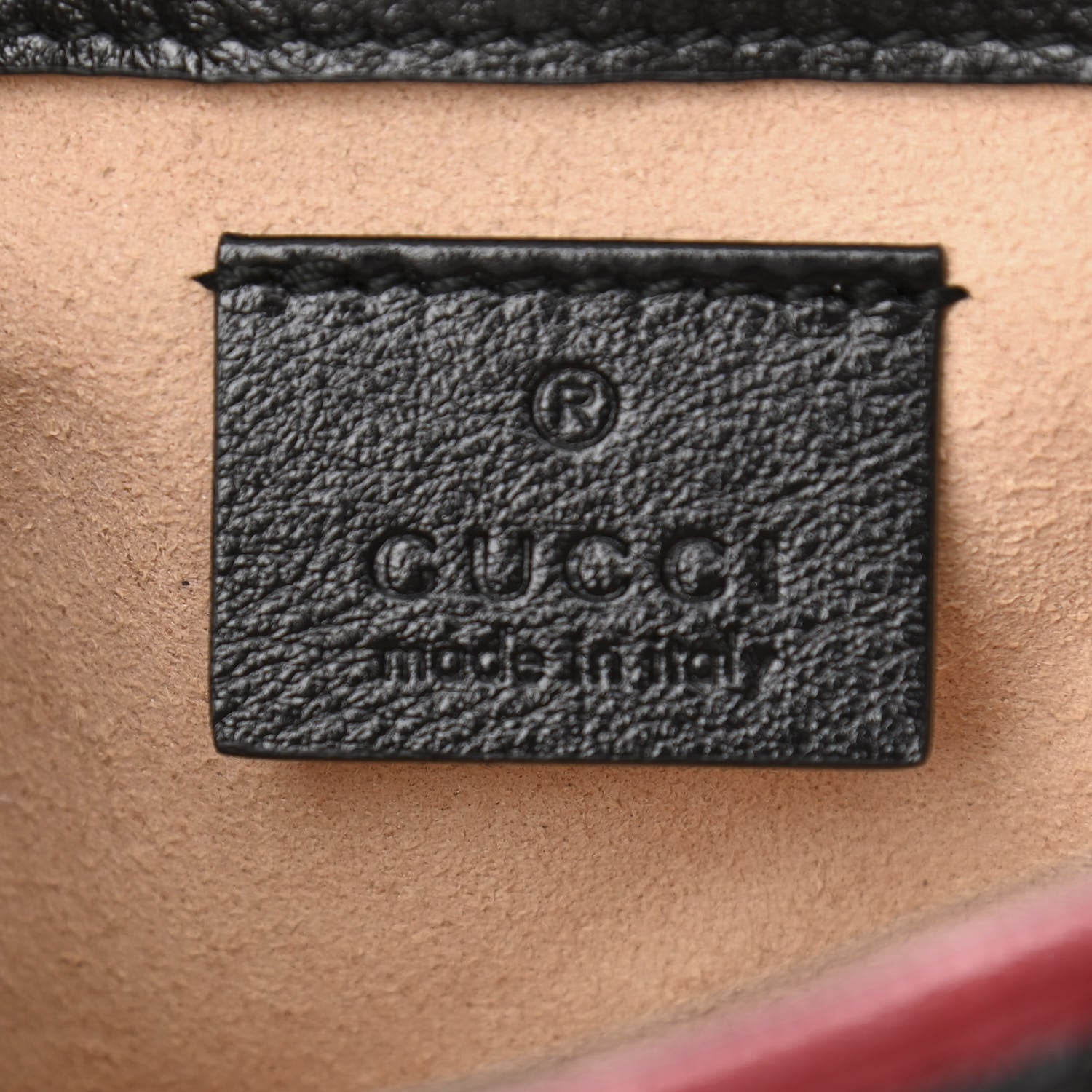 Gucci Vintage Effect Calfskin Matelasse Diagonal Striped Super Mini Torchon GG Marmont Shoulder Bag Black Beige 6 of 10