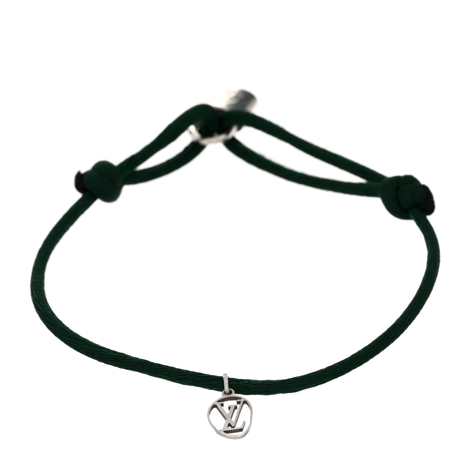 Louis Vuitton Sterling Silver Lockit Bracelet Green 3 of 4