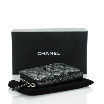 Chanel Caviar Quilted Zip Coin Purse Black 4 of 7